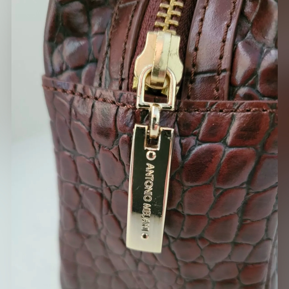 Antonio Melani Brown Leather Handbag - Picture 2 of 13